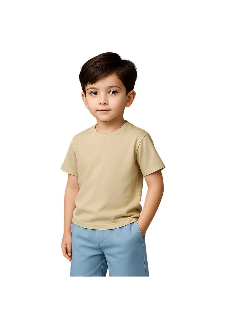 برينت شوب فور مي Printshop4me تي شيرت للأولاد برقبة دائرية 170 جرام في المتر المربع من القطن الخالص الألوان الأساسية - Image 1