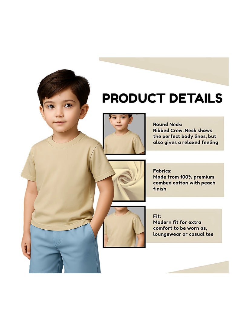 برينت شوب فور مي Printshop4me تي شيرت للأولاد برقبة دائرية 170 جرام في المتر المربع من القطن الخالص الألوان الأساسية - Image 3