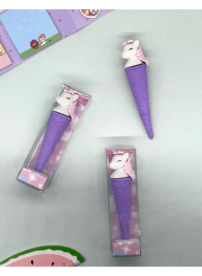 Kağıt Gemi Dükkan Purple Unicorn Cone Eraser