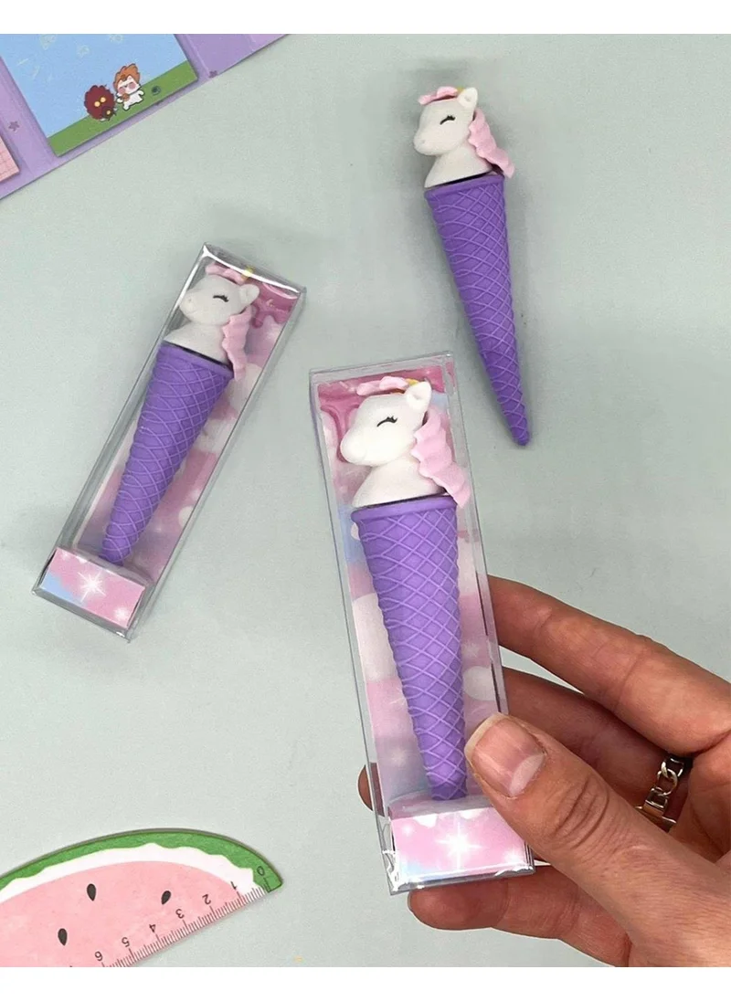 Kağıt Gemi Dükkan Purple Unicorn Cone Eraser