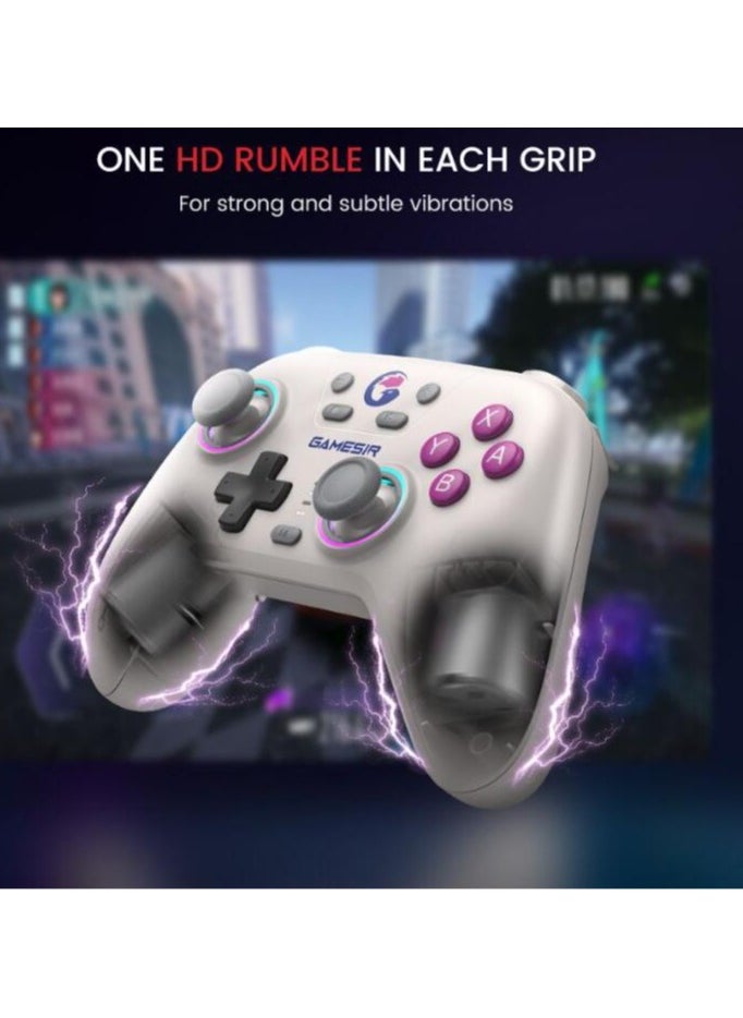 General - Wireless Gamepad GameSir Nova NS Lite 2.4G Game Controller for Switch, PC, Steam, Android, iOS with Hall Effect Trigger, Turbo, Rumble Vibration White - Image 1
