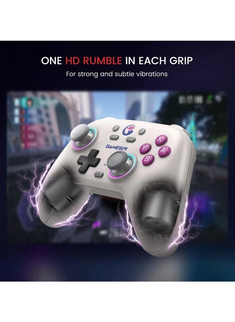 General - Wireless Gamepad GameSir Nova NS Lite 2.4G Game Controller for Switch, PC, Steam, Android, iOS with Hall Effect Trigger, Turbo, Rumble Vibration White - Image 1