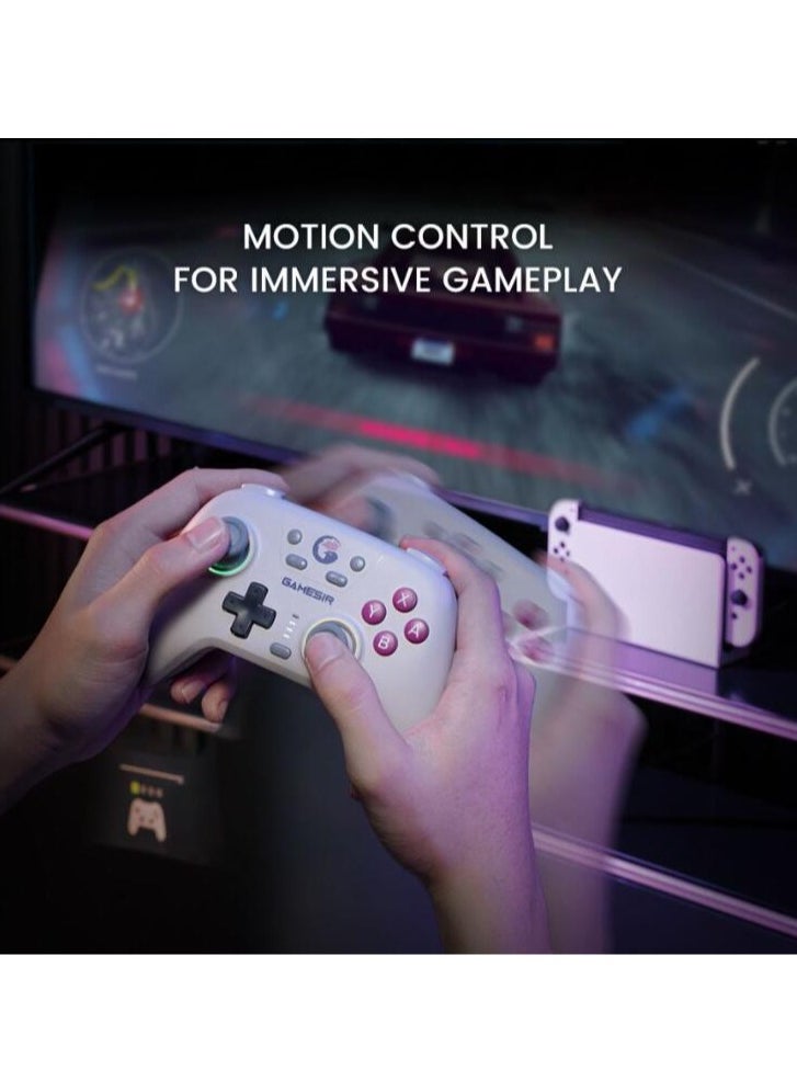 General - Wireless Gamepad GameSir Nova NS Lite 2.4G Game Controller for Switch, PC, Steam, Android, iOS with Hall Effect Trigger, Turbo, Rumble Vibration White - Image 1