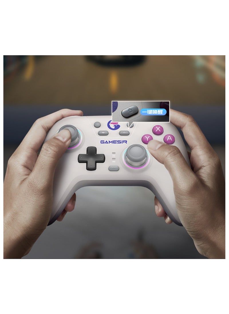 General - Wireless Gamepad GameSir Nova NS Lite 2.4G Game Controller for Switch, PC, Steam, Android, iOS with Hall Effect Trigger, Turbo, Rumble Vibration White - Image 1