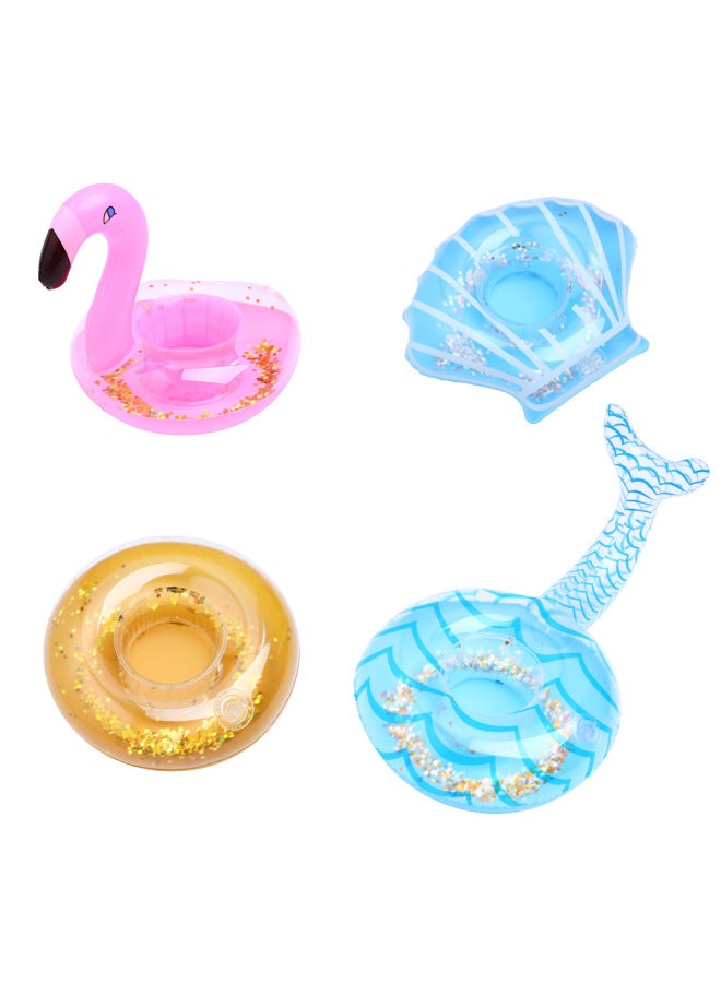 Spot Inflatable Flamingo Donut Lemon Watermelon Pineapple Crab Love Cup Holder Inflatable Water Coaster