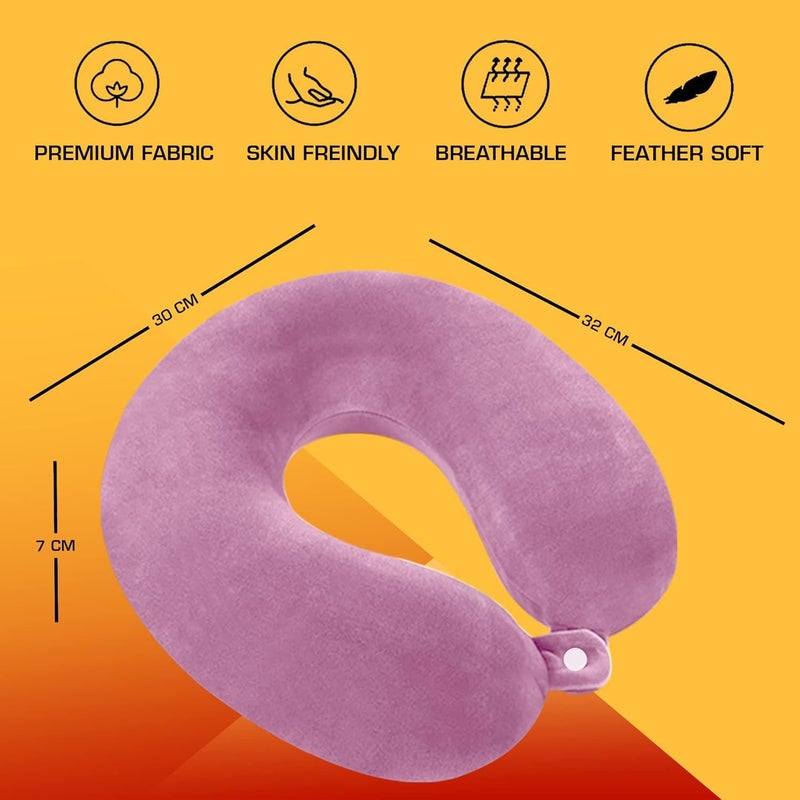 Hundur Store Hundur Store Premium Fiber Filled Neck Pillow, Aeroplane Travel Pillow Neck Adjustable 360 Degree Support Headrest Neck Support Comfortable Pillow - Image 4