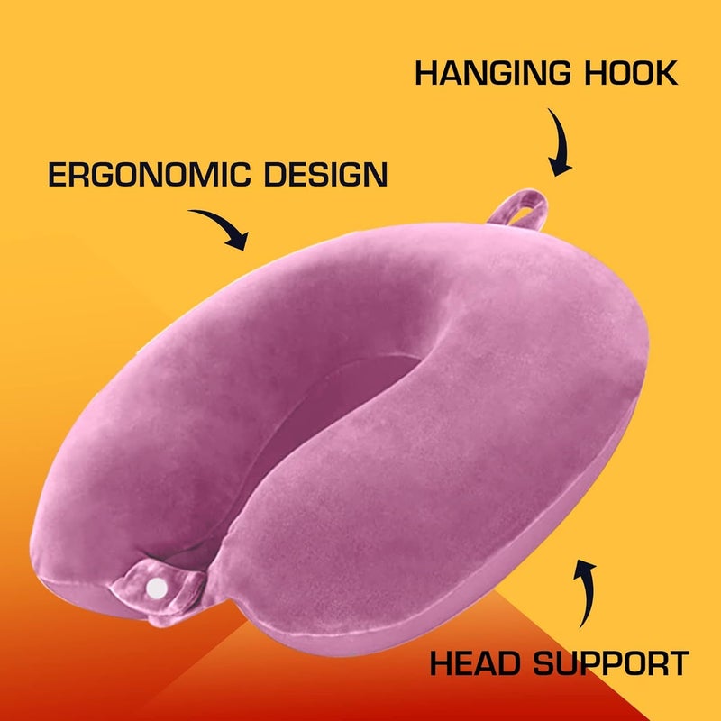 Hundur Store Hundur Store Premium Fiber Filled Neck Pillow, Aeroplane Travel Pillow Neck Adjustable 360 Degree Support Headrest Neck Support Comfortable Pillow - Image 2