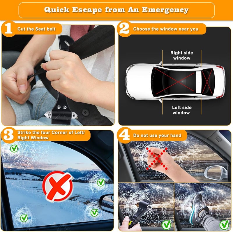THINKWORK Car Window Breaker, Glass Breaker, Window Breaker Seatbelt Cutter, 2-in-1 Car Safety Hammer with One Second Emergency Glass Hammer, Safety Emergency Car Escape Tool for Car, Office, Home - Image 4