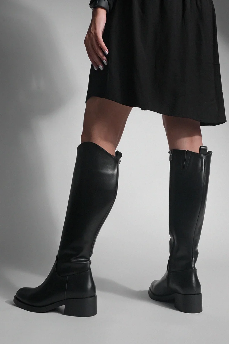 مارجين Women's Below Knee Zippered Casual Boots Maypos