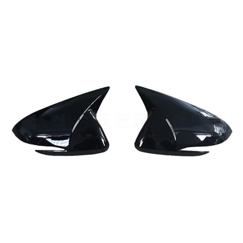 Blazeray Car Styling ABS Door Ox Horn Rear View Mirror Shell Cover Caps Trim Exterior Decoration Accessories For Hyundai Elantra 2017 2018 2019 2020(Bright Black) - Image 3