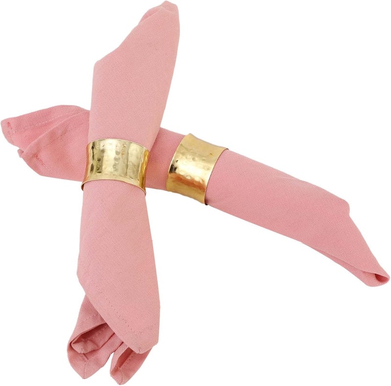 ITOS365 Handmade Round Hammered Golden Napkin Rings Holder for Dinning Table Parties Everyday, Set of 12 - Image 5