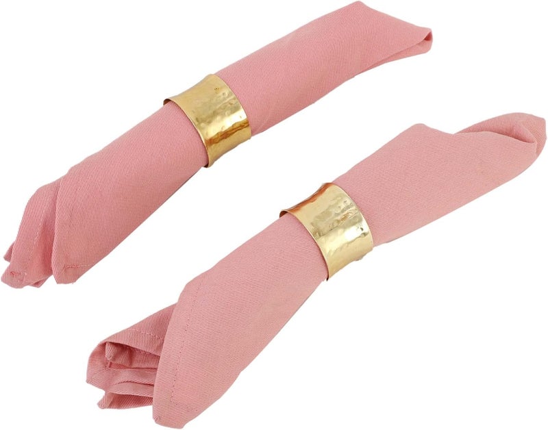 ITOS365 Handmade Round Hammered Golden Napkin Rings Holder for Dinning Table Parties Everyday, Set of 12 - Image 4
