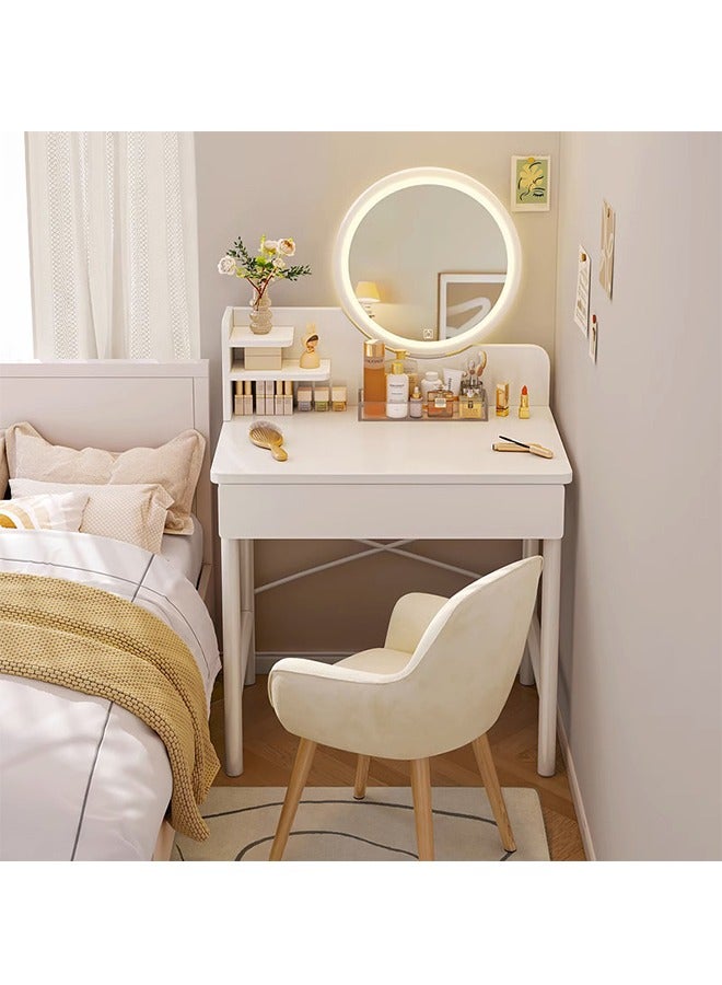 Generic Bedroom Dressing Table, Vanity Table,Dressing Table, With Mirror, Adjustable LED Light, Single Drawer And Storage Rack, 60cm×40cm×125.5cm.  - Image 1