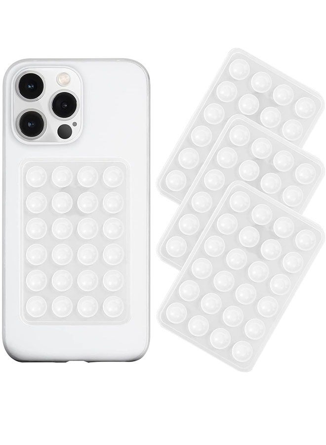 Suction Phone Case Mount, 4Pcs Silicone Phone Suction Grip Compatible with iPhone and Android Cases, Anti-Slip Hands-Free Mobile Accessory Holder, Sticky Phone Grip for Tiktok Videos and Selfies(transparent)  - Image 1