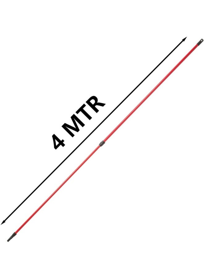 Biella عمود تمديد تلسكوبي احترافي للتوصيل والتنظيف مع مخروط قابل للإزالة وعصا معدنية مل threaded لتنظيف النوافذ والغبار والرسم وغيرها. معدني 4 متر - Image 2