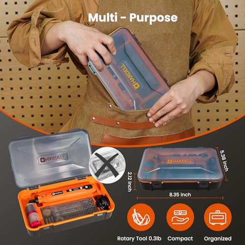 HARDELL Mini Cordless Rotary Tool, 5-Speed and USB Charging with storage case, Multi-Purpose 3.7V Power Rotary Tool for Sanding, Polishing, Drilling, Etching, Engraving, DIY Crafts - Image 5