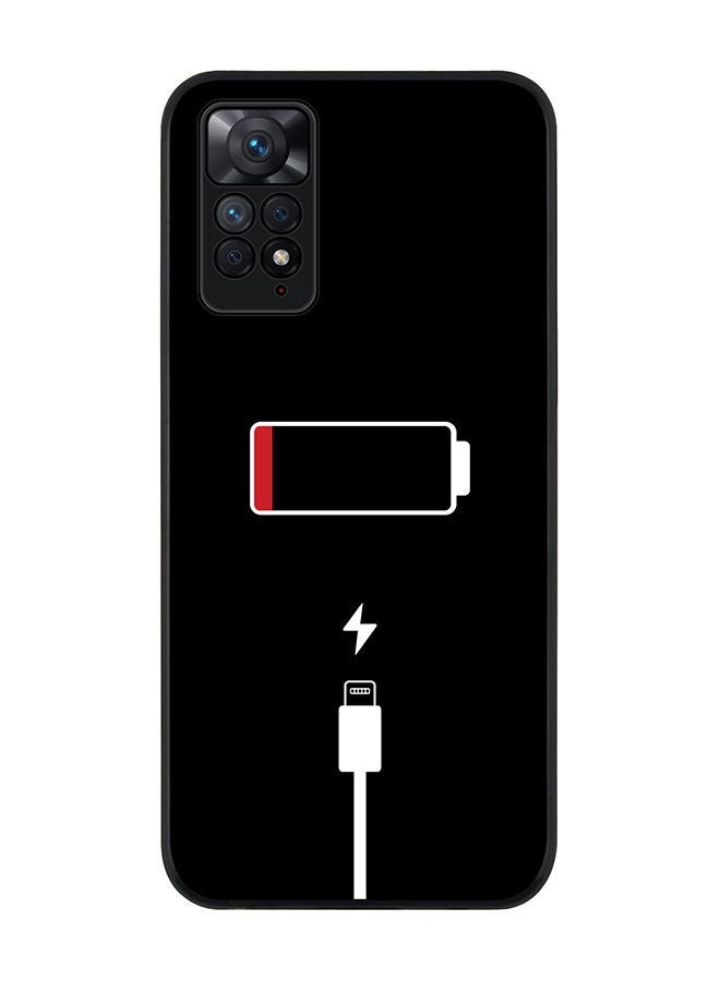 Stylizedd Rugged Black edge case for Redmi Note 11 4G/Redmi Note 11S Slim fit Soft Case Flexible Rubber Edges Anti Drop TPU Gel Thin Cover - Battery Empty - Image 1