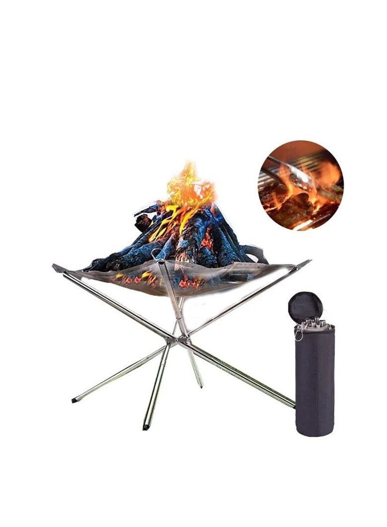 Generic Portable Folding Fire Pit, Multi-Functional Outdoor Campfire Grill and Burner for Camping and Bonfire  - Image 1