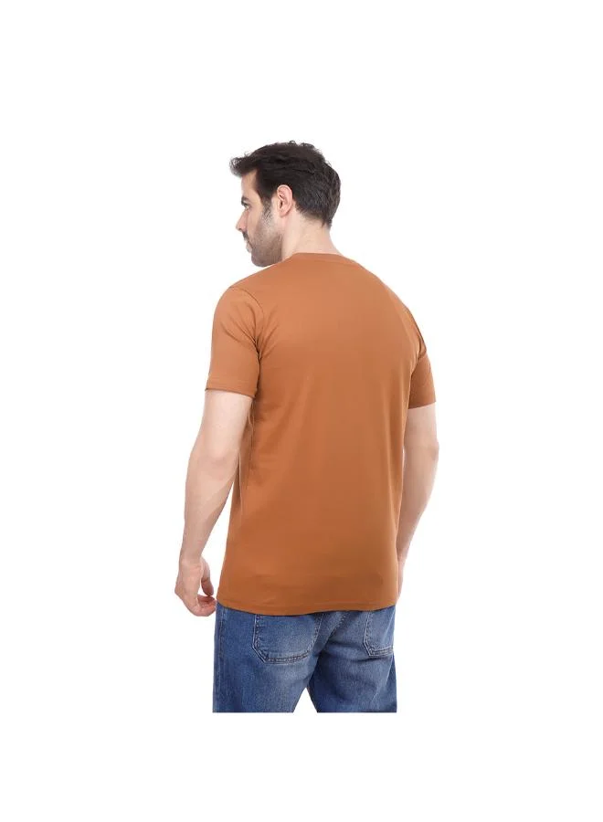 Coup Coup Men Printed Baracola Slim Fit T-Shirt 1000843 3XS - Camel