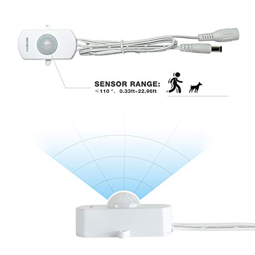 SENSKY BS010WL DC 12v to 24v Mini Pir Motion Sensor Switch Occupancy Sensor Switch for DIY LED Lighting (Light Sensor, Delay Time, Sensor Distance, Adjustable) - Image 5
