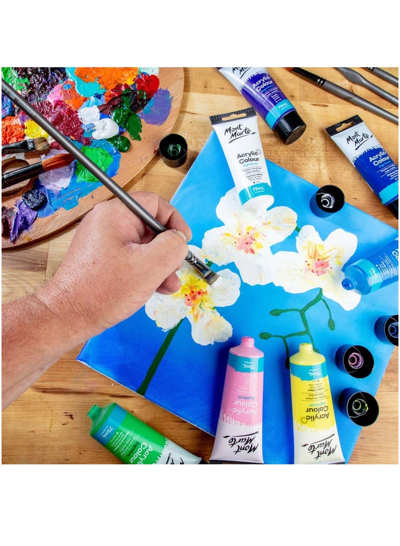 Mont Marte Signature Acrylic Colour Paint Tube 75ml Content Lemon Yellow - Image 4