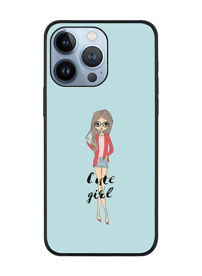 Stylizedd Rugged Black edge case for Apple iPhone 13 Pro Slim fit Soft Case Flexible Rubber Edges Anti Drop TPU Gel Thin Cover - Dreamer Cute Girl - Image 1