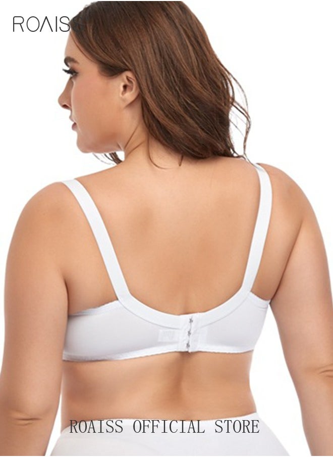 roaiss Plus Size Women's  Bra Push Up Daily Underwire Ultra Thin Three-Quarter Cup Bras Leisure Comfort Soft Breathable Underwear Lingerie  - Image 4
