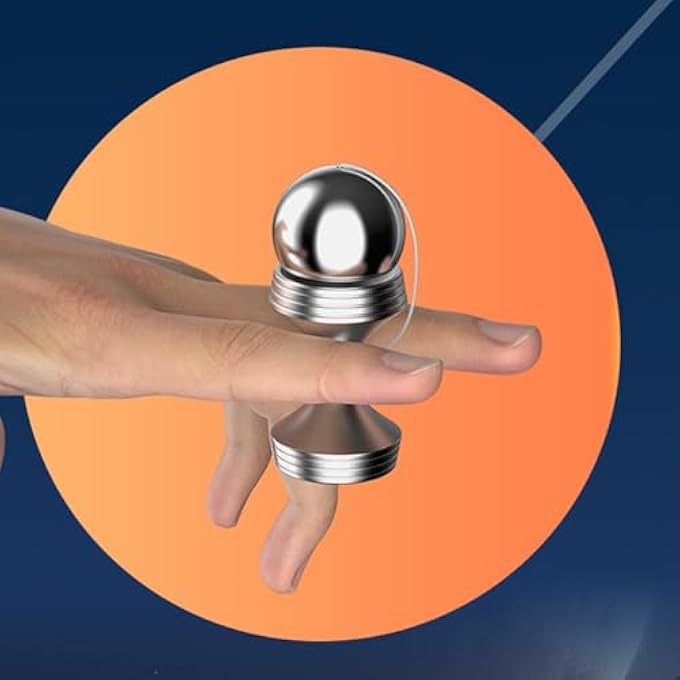 NOENNULL Rotating Gyroscope Fidget Toy, Cool Gadget Desk Toy Gift for Various Holidays, Relieve Stress Anxiety for Kids and Adults (Gray) - Image 4