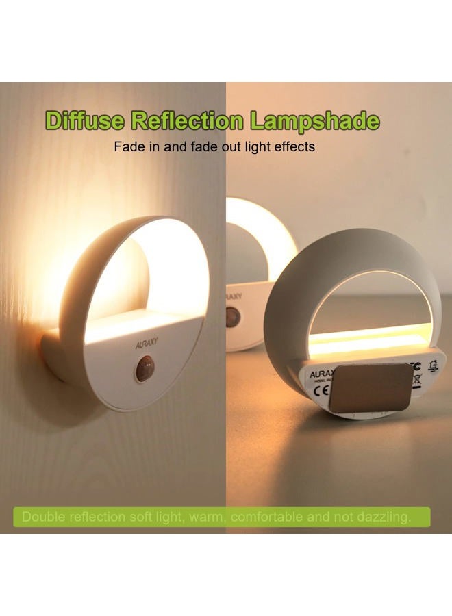 AURAXY Rechargeable Battery Night Light, Motion Sensor Night Light, LED Warm White Magnetic Stick-on Motion Sensored Hallway Light, with Dusk to Dawn Sensor for Stairs, Wall, Closet, Cabinet (3 Pack) - Image 5