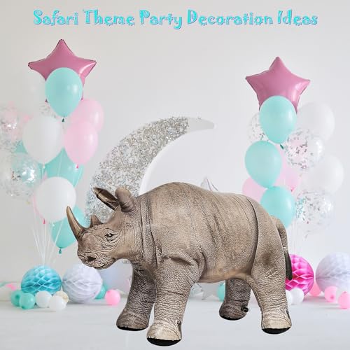 Jet Creations Inflatable Rhino Toy – 38" Long, 18.5" Tall Realistic Light Gray Safari Animal for Party Decor, Birthday Gift, Wildlife Display, Pool Fun, Photo Prop – 1 Piece - Image 4