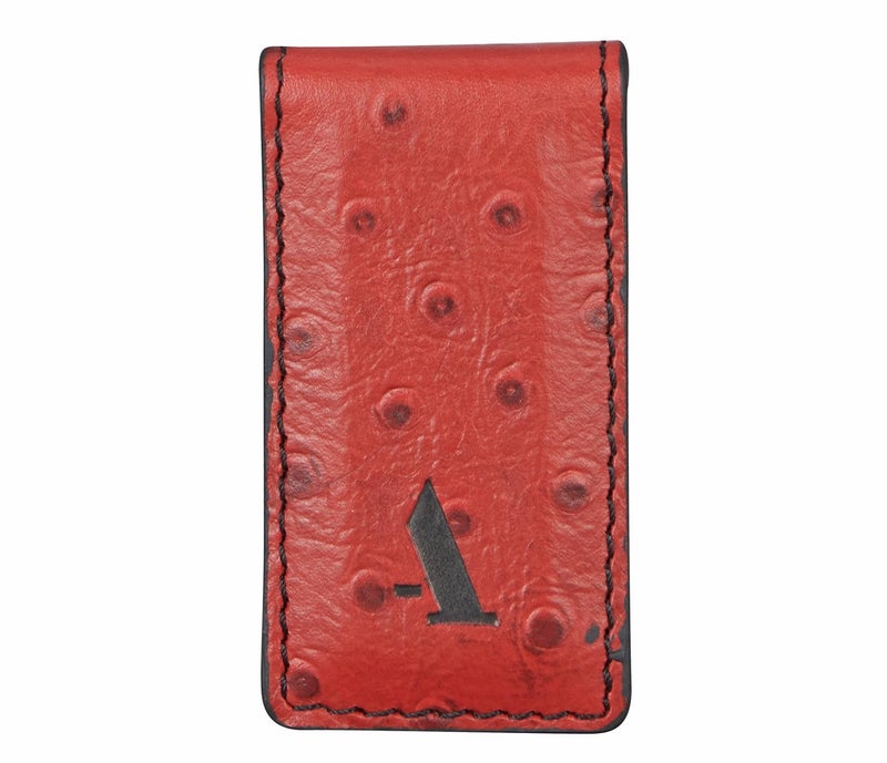 Adamis Slim Leather Money Clip and Card Holder for Men and Women W362 Red - Image 2
