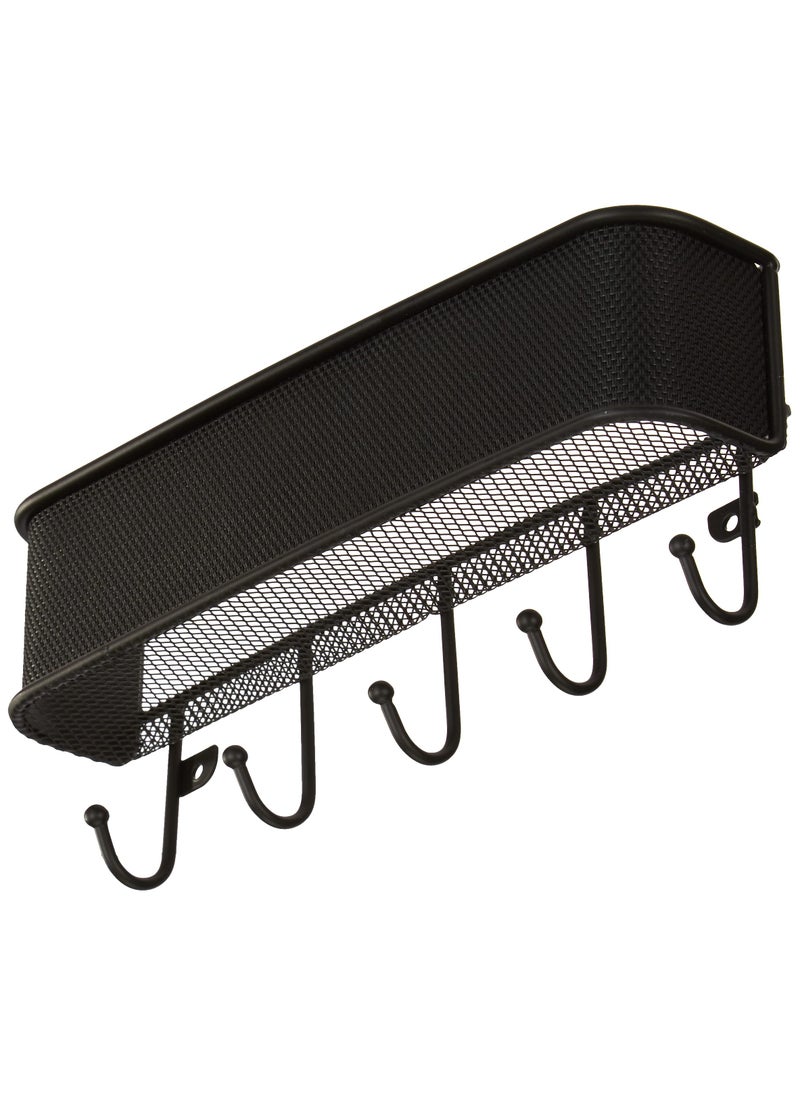 InterDesign iDesign Twillo Steel Wall Mount Mail and Key Rack - 10.5" x 2.5" x 4.5", Matte Black  - Image 2
