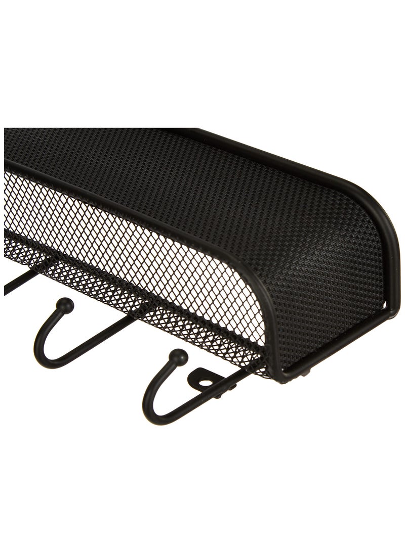 InterDesign iDesign Twillo Steel Wall Mount Mail and Key Rack - 10.5" x 2.5" x 4.5", Matte Black  - Image 3