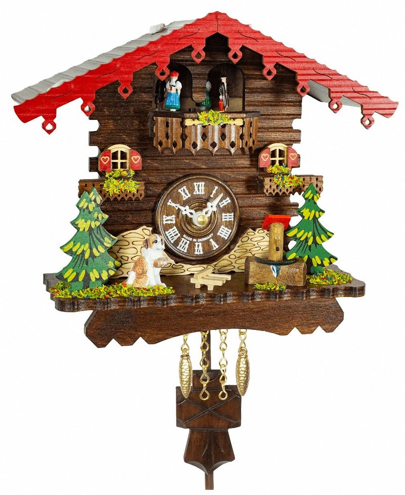 Trenkle Black Forest Clock Swiss House, Turning Dancers - Image 5