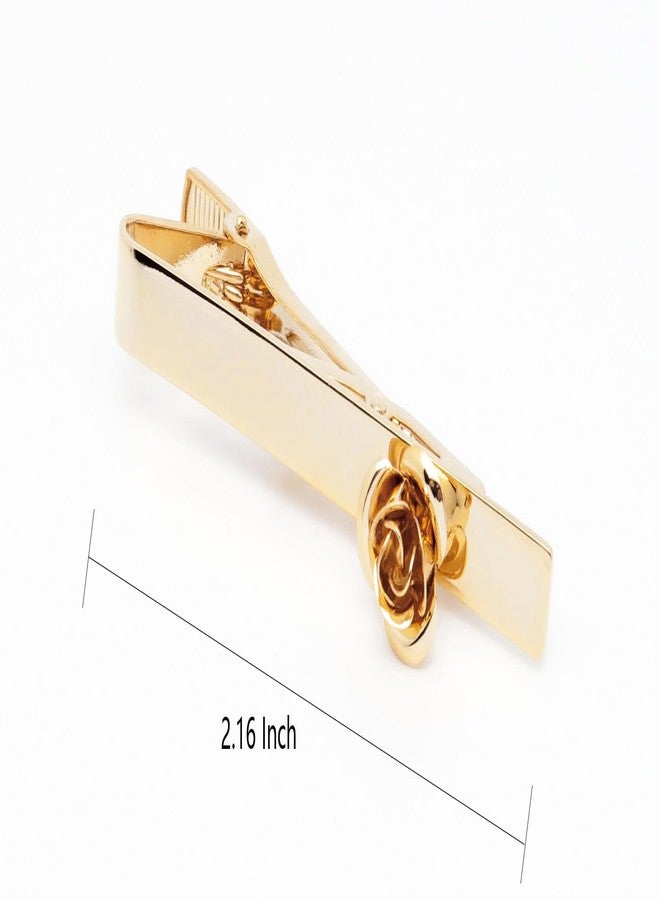 Jonwo Rose Flower Men's Tie Clip With Presentation Box - Tie Bar for Gentleman - Regular Necktie Clip for Daily Business, Anniversary, Wedding Occasions (14K Gold Plated) - Image 5