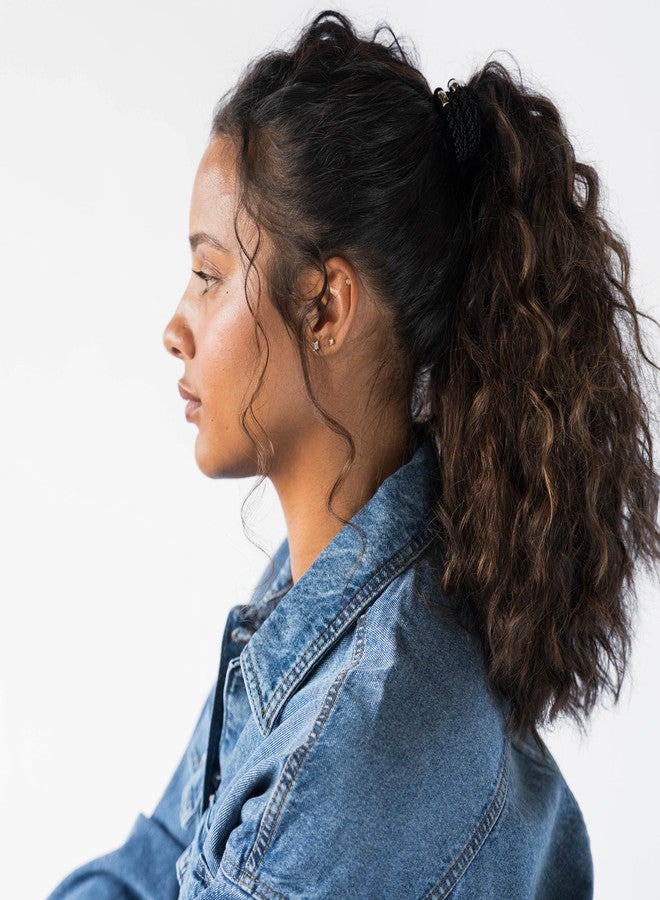 L. Erickson Black Hair Ties with Gold Bead for Thick Hair, Grab & Go Ponytail Holders, 8 Pack, Black | Gold Bead, Thick No-Crease Bands with Strong Hold, Damage-Free Design | L. Erickson - Image 3