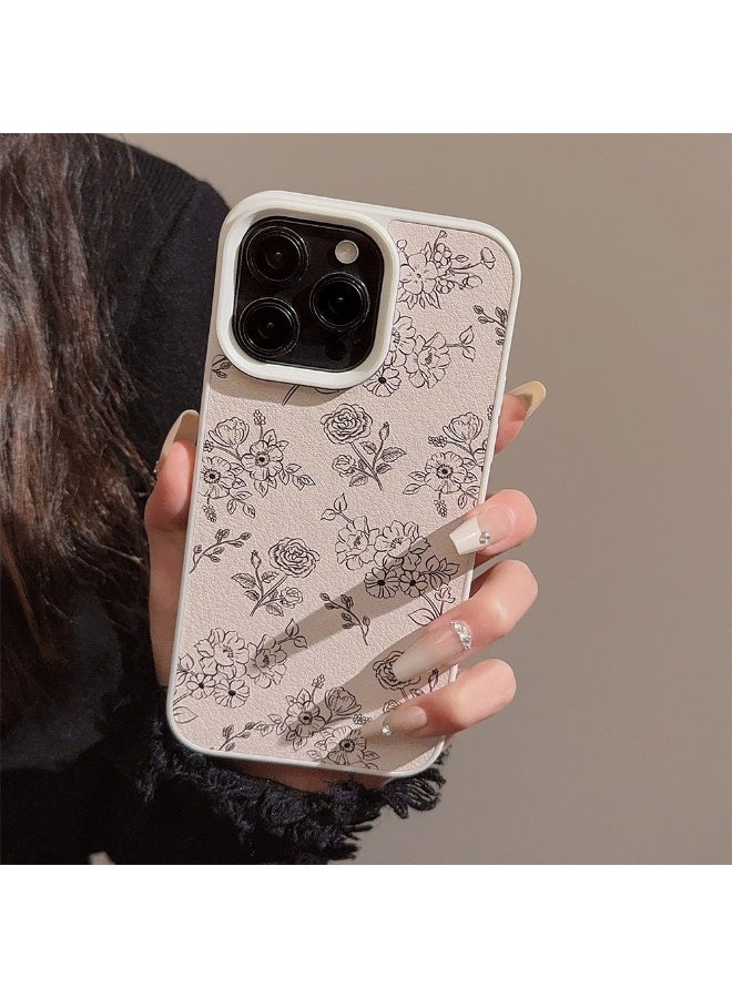 NIBEMINENT Artistic Rose Protective TPU Case Cover For iPhone 16, Pearlescent White - Image 1