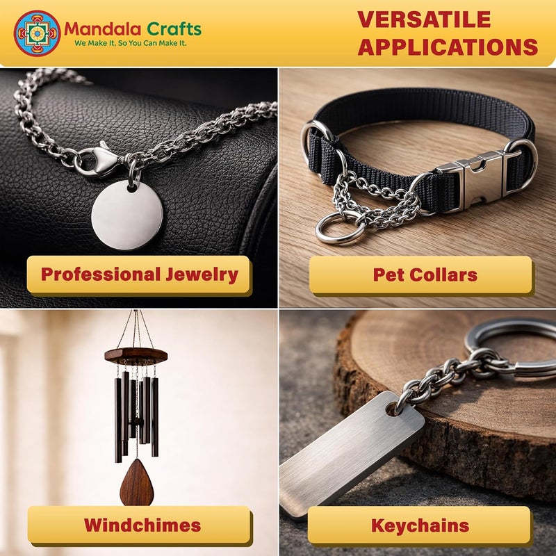 Mandala Crafts Stainless Steel Chain Roll with Jump Rings and Lobster Clasps for Jewelry Making - Image 4