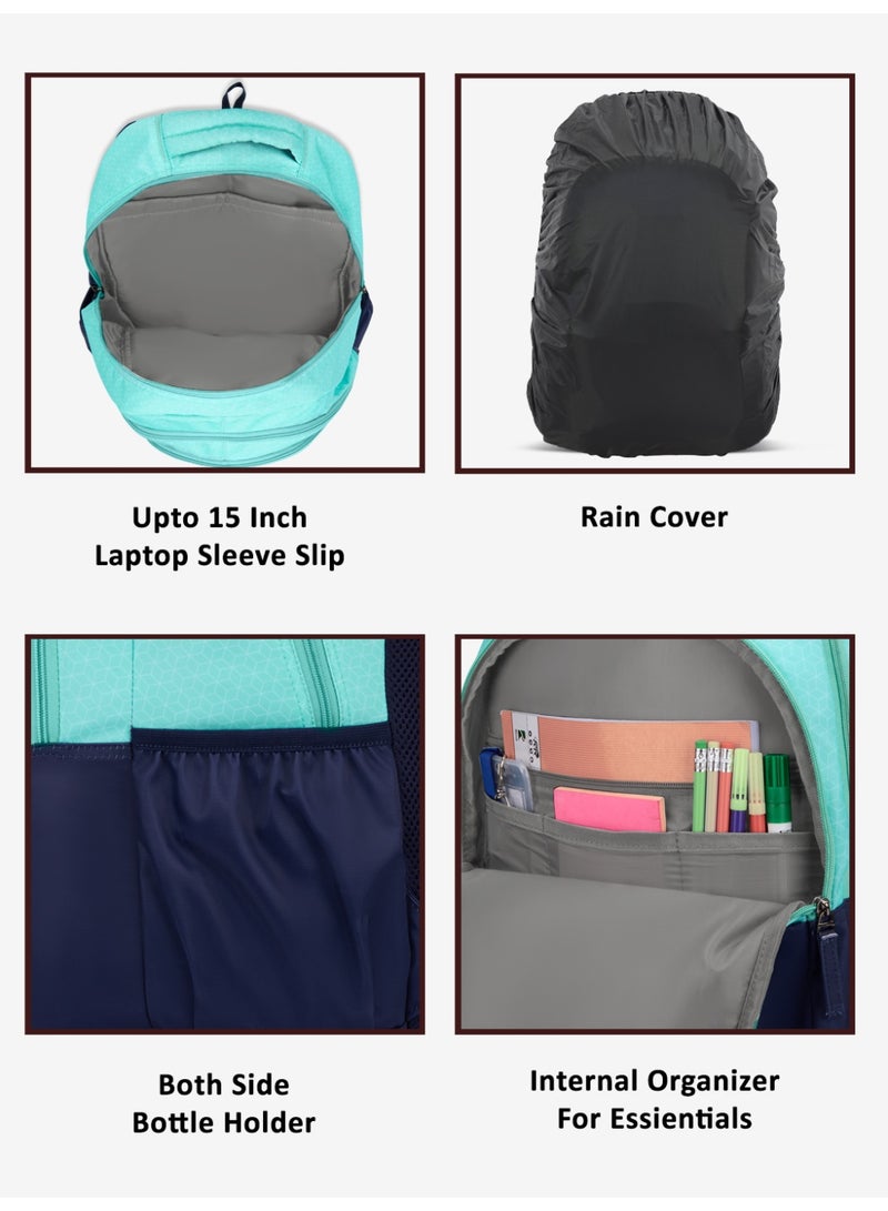 لافي حقيبة ظهر لافي سبورت  لتر أكرون  بوصة متوافقة مع اللابتوب وغطاء مطر وحافظة أقلام أزرق سماويأزرق فاتح - Image 4