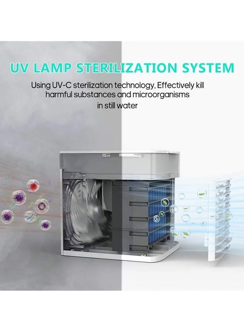 مبرد الهواء المحمول 3 سرعات الرياح بشكل عطري لتنقية الهواء مكيف الهواء للمنزل والمكتب USB سطح المكتب الصغير مروحة تكييف الهواء المرطب لتنقية الهواء  - Image 5