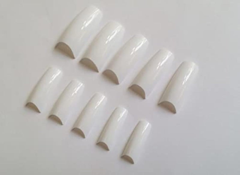 أظافر صناعية فرنسية كلاسيكية بيضاء اللون، نصف أظافر، مع ضمان لمدة عامين للرضا والجودة