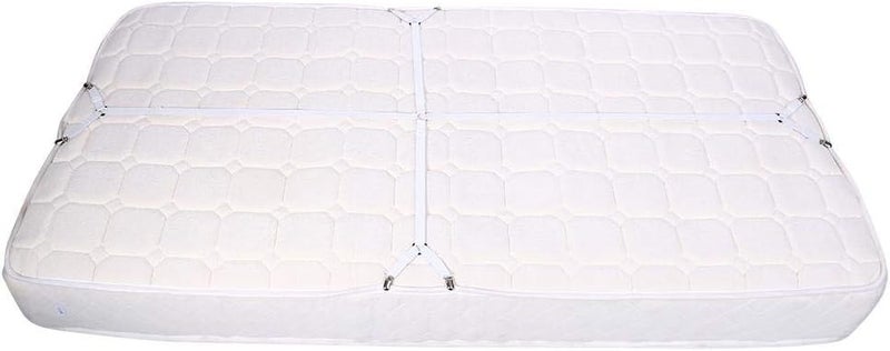klarako 2 Colors Elastic Adjustable Sheet Clips, Bed Straps, Fasten Bed Mattress for Bedding Mattress Bed Mattress Pad Tablecloths(White) - Image 1