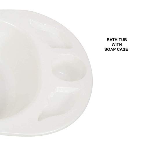 Maanit Baby's Anti Slip Big Bath Tub with Anti-Slip Grip and inbuilt Soap Case (Blue) - Image 4