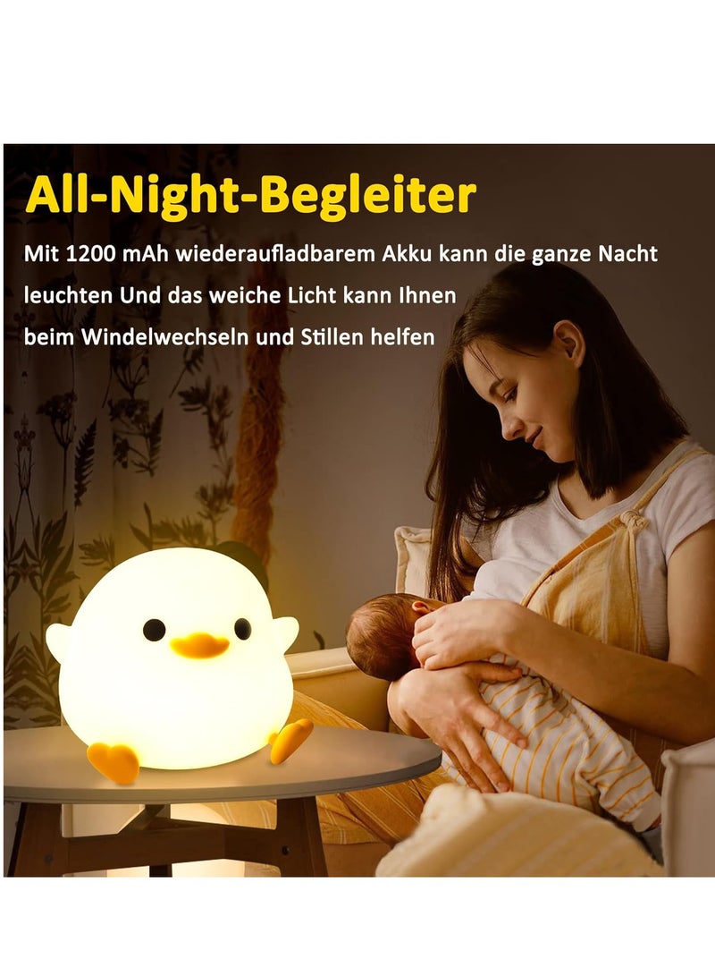 ELTRAZONE Duck Night Light – Cute Duck Lamp for Girls, Portable & Rechargeable, Touch Control, Dimmable Nursery Lamp, ABS+SIL Material, Perfect Birthday Gift for Boys & Girls, Dorm Decor - Image 4