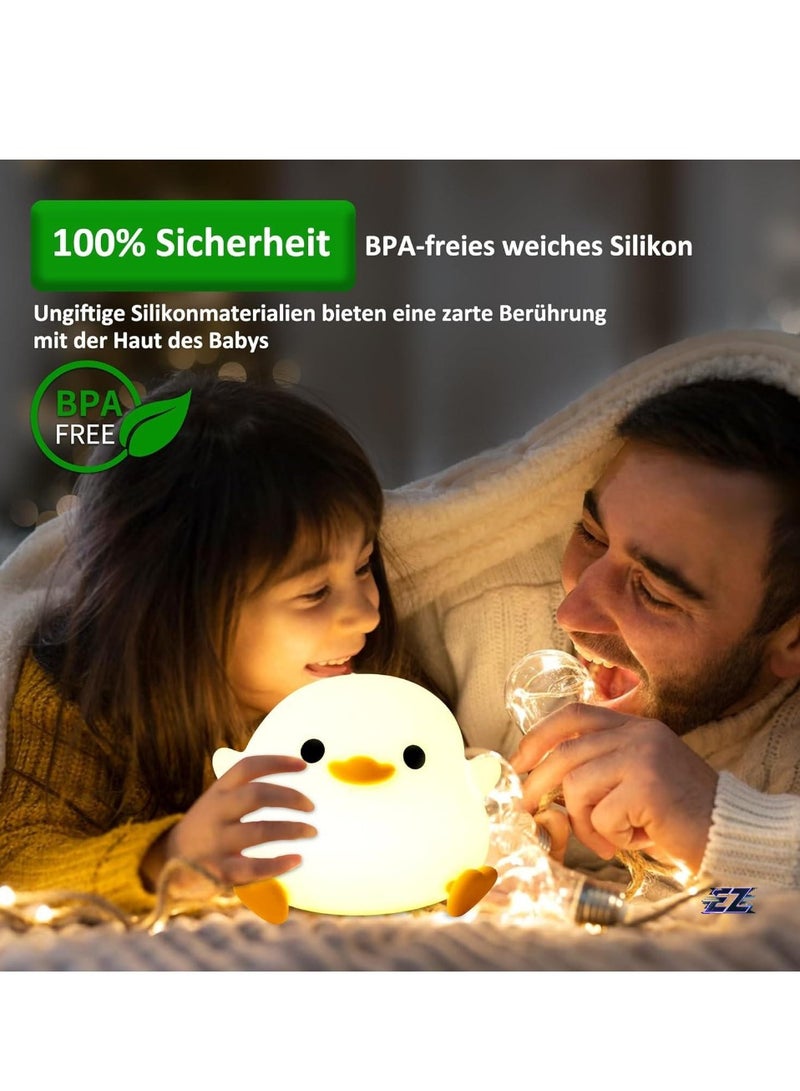 ELTRAZONE Duck Night Light – Cute Duck Lamp for Girls, Portable & Rechargeable, Touch Control, Dimmable Nursery Lamp, ABS+SIL Material, Perfect Birthday Gift for Boys & Girls, Dorm Decor - Image 2