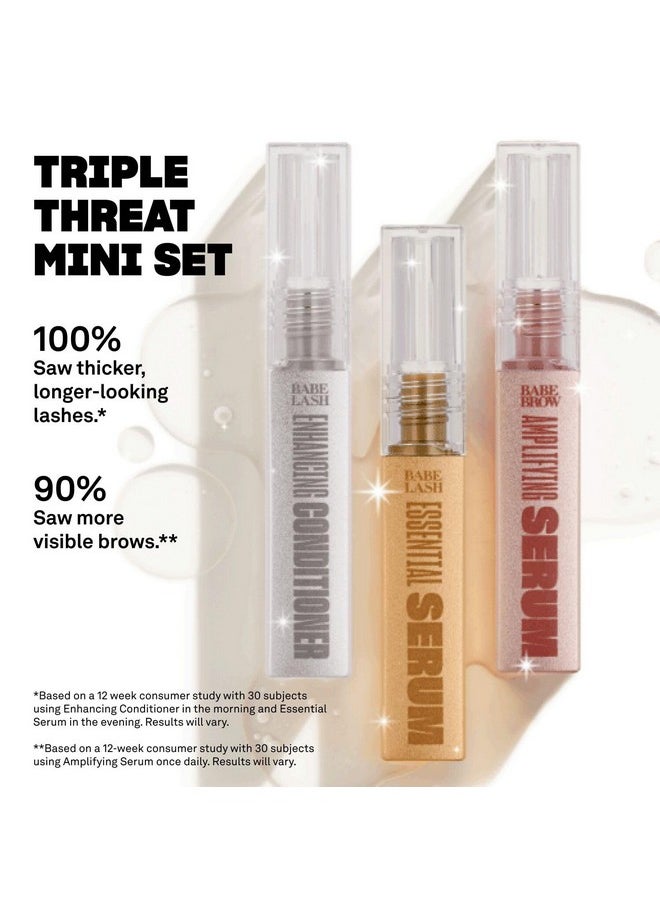 BABE ORIGINAL Triple Threat Mini Set, Includes Babe Lash Essential Serum & Enhancing Conditioner + Babe Brow Amplifying Serum, 1 Ml, 3 Pack  - Image 4