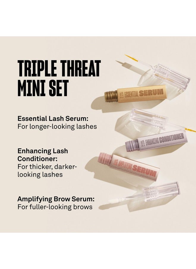 BABE ORIGINAL Triple Threat Mini Set, Includes Babe Lash Essential Serum & Enhancing Conditioner + Babe Brow Amplifying Serum, 1 Ml, 3 Pack  - Image 2