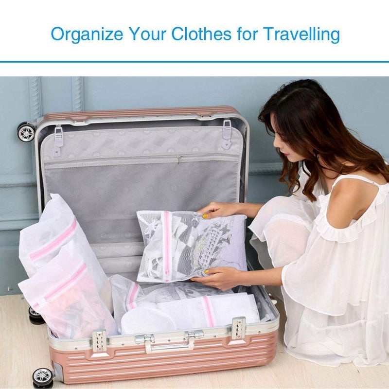 TCCO ENTERPRISE TCCO ENTERPRISE Mesh Laundry Clothes Washing Bag of 3 Heavy Duty Net with Zipper LockLingerie Bags for Laundry 1 Large 1 Medium 1 Small for Garment Underwear Sock Baby Clothes Sweater Travel Washing Machine Clothes  - Image 4