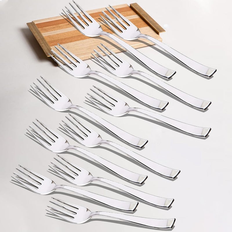 Parage General need oriented design 12 Pieces Stainless Steel Dinner Forks Set for Home & Kitchen, 15.5 cm Long, Fruit Fork for Dining Table, Dining Tableware Cutlery Set, Silver Flexible usage build - Image 2