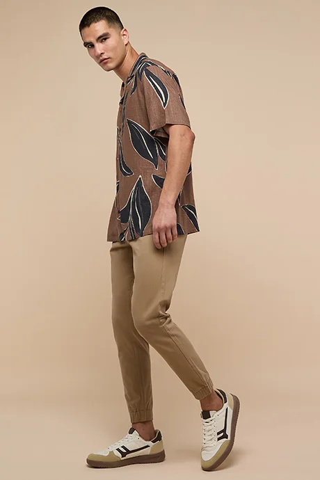 R&B Solid Jogger Pants with Drawstring Waist
